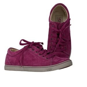 UGG Australia Sz 6 Berry Suede Shearling Lined Sneakers Y2K Coquette Gorpcore